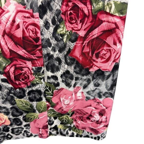 Robbie Bee Womens Floral Animal Print Jersey Knit Stretch Knee Length Dress sz M - Picture 11 of 16